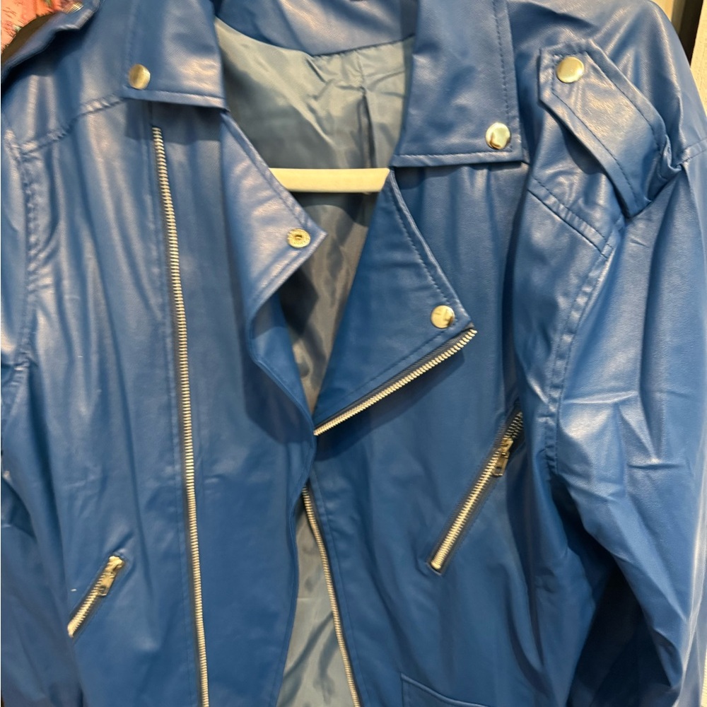 Men's Stylish Blue Biker Jacket